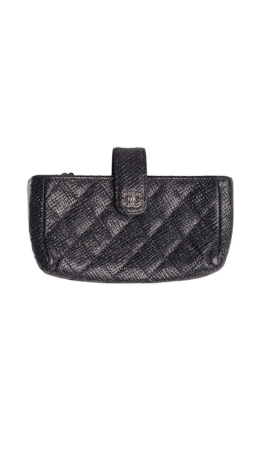 Chanel Mini cuir Pailleté Phone case